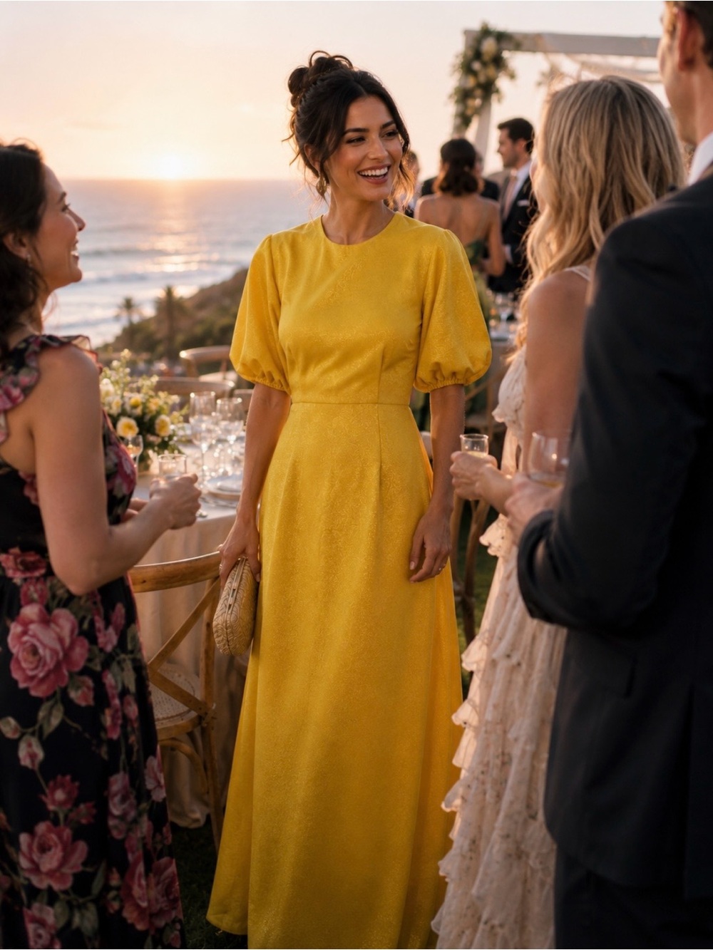 STINE GOYA Lemon Yellow Delia Maxi Dress